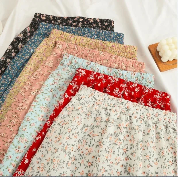 Floral Half Skirt Women's High Waist - Piña Colada
