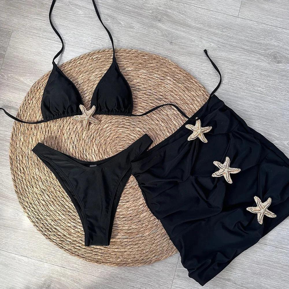 Bikini Set – 3-Piece Swimsuit Star - Piña Colada