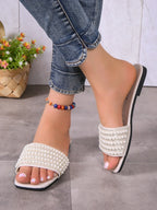 Minimalist Gladiator Flat Sandals - Piña Colada