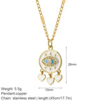 Gold Pendant Long Stainless Steel Chains - Piña Colada