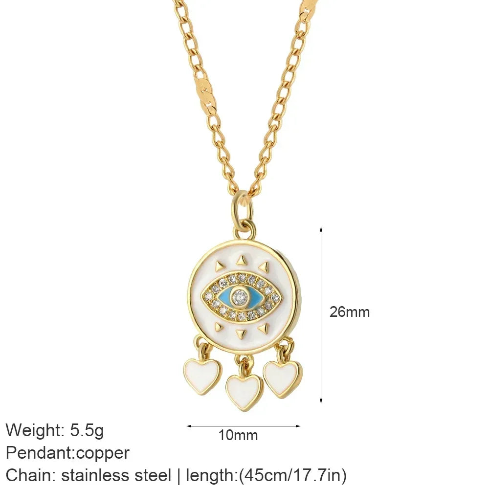 Gold Pendant Long Stainless Steel Chains - Piña Colada