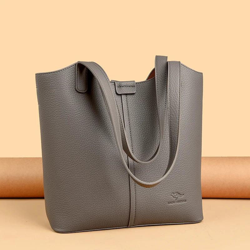 Soft Leather Shoulder Bag - Piña Colada