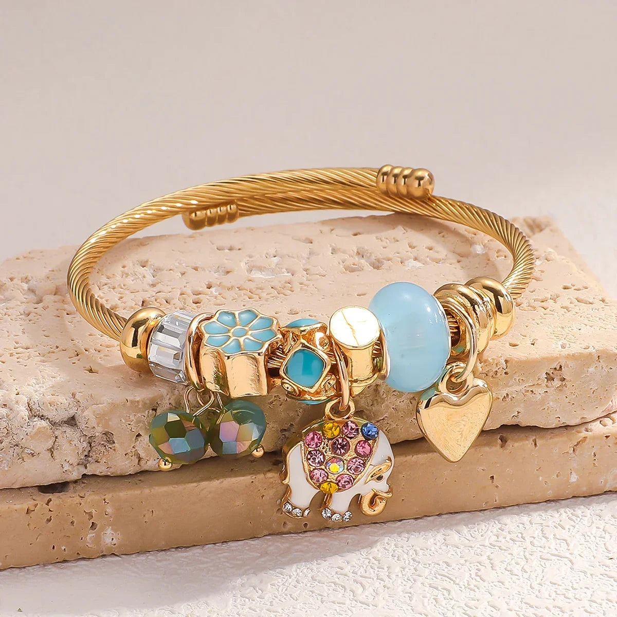 Bead Bracelet Elephant - Piña Colada