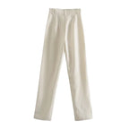 Office Wear Straight Pants - Piña Colada