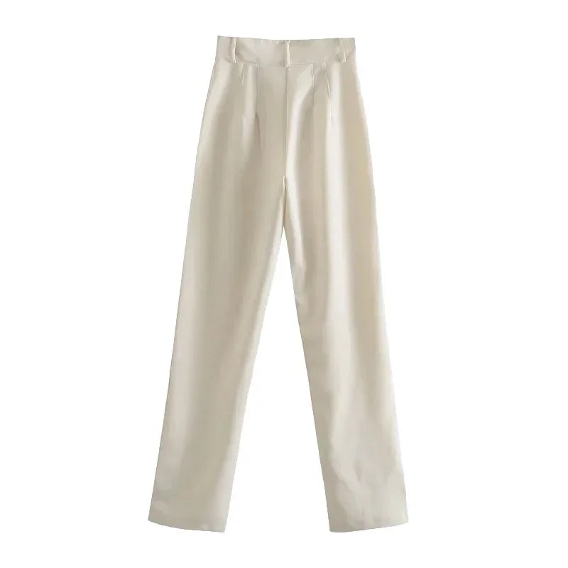 Office Wear Straight Pants - Piña Colada