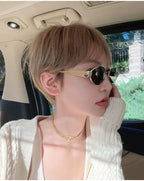UV400 Sun Glasses Alloy Oval Eyewear - Piña Colada