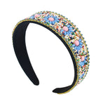 Bead Flower Wide Hair Hoop