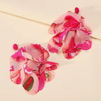 Boho Multicolor Cotton Flower Earrings - Piña Colada