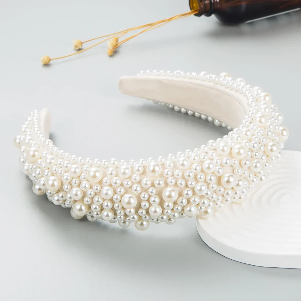 Baroque Pearl Wide Headband - Piña Colada