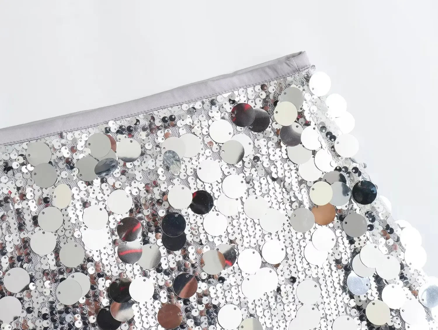 High Waist Sequined Mini Skirt - Piña Colada