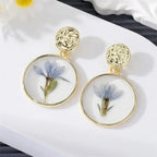 Natural Flower Dangle Earrings - Piña Colada