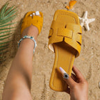 Solid Color Slide Sandals - Piña Colada