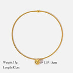 Trendy Stainless Steel Ball Pendant Necklace for Women - Piña Colada