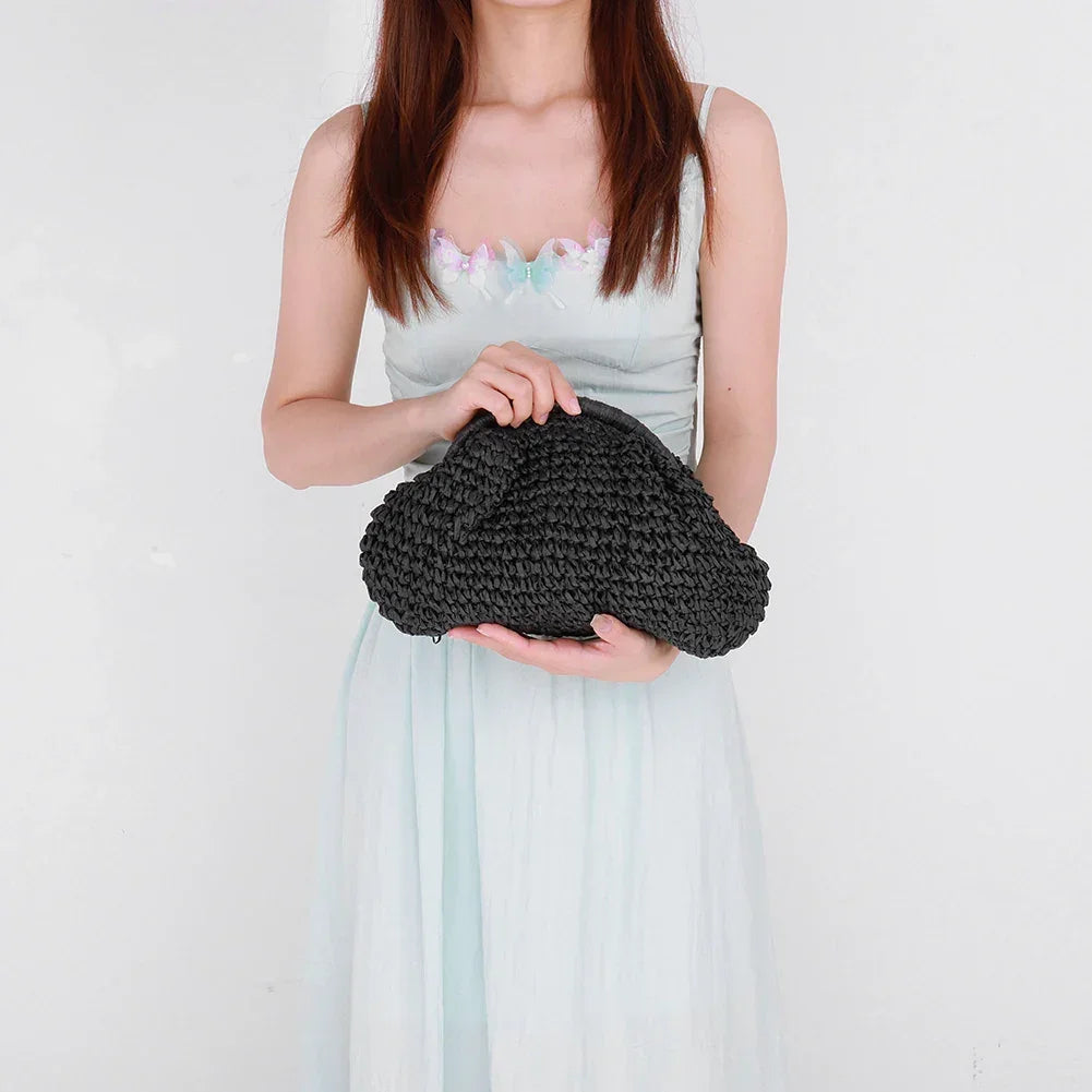 Straw Woven Bag Chain Strap - Piña Colada