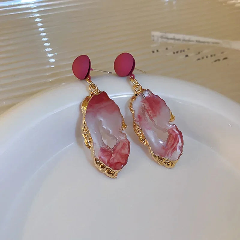 Vintage Emerald Irregular Earrings - Piña Colada