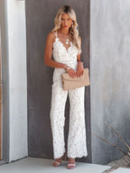 Sleeveless Lace Sling Jumpsuit for Women - Piña Colada