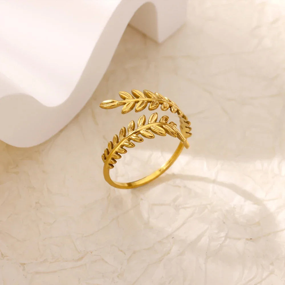 Stainless Steel Zircon Adjustable Ring - Piña Colada
