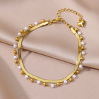 Stainless Steel Gold-Plated Anklet for Women - Piña Colada