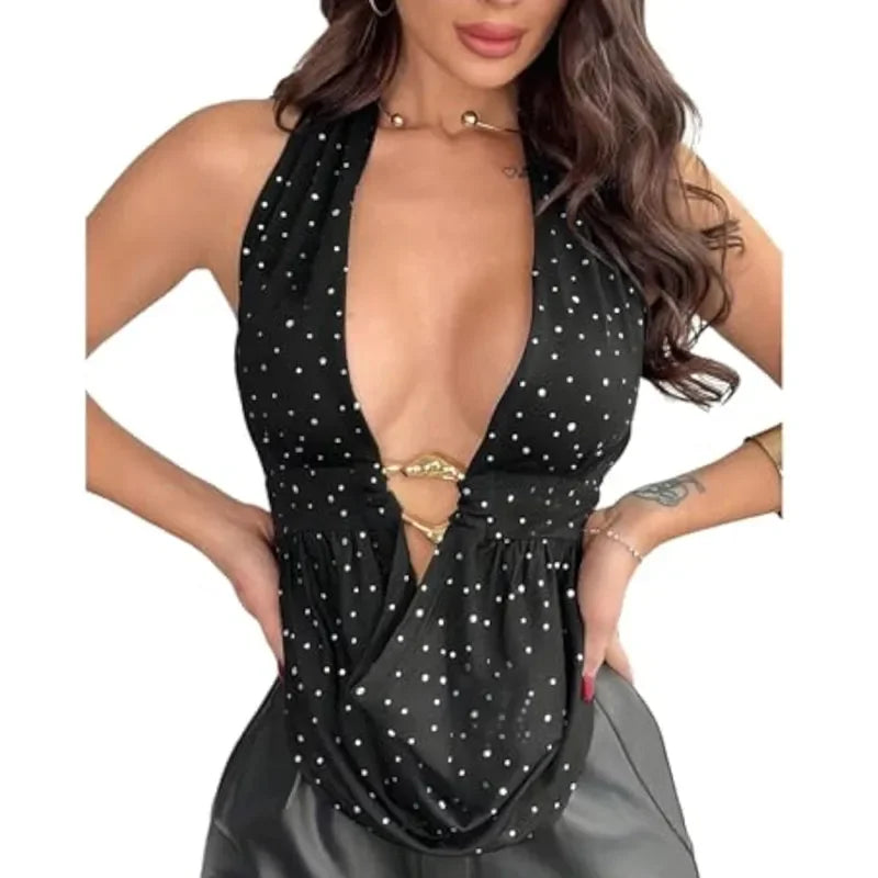 Backless Crop Top Halter - Piña Colada