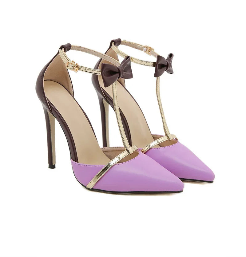 Bowknot Ankle Strap Pumps - Piña Colada
