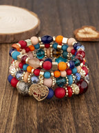 Boho Acrylic Beads Bracelet Set - Piña Colada