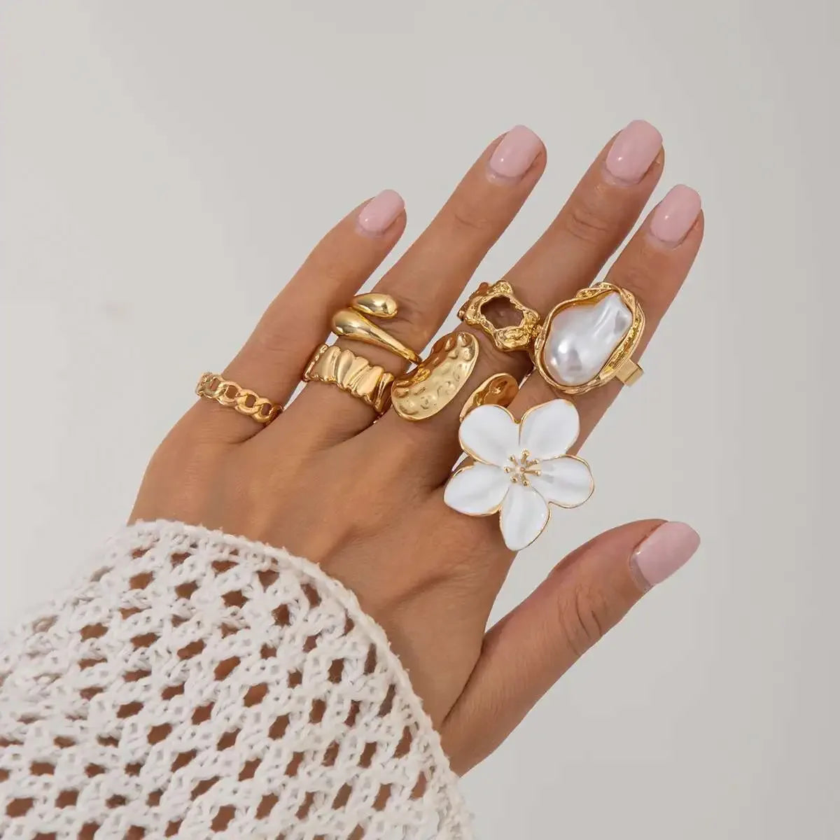Pearl Open Rings - Piña Colada