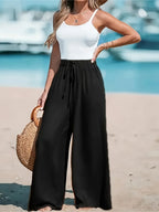 Wide Leg Loose Pants - Piña Colada