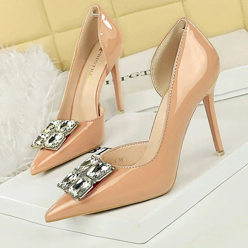 Elegant Pump Pearl Details Buckle Strap - Piña Colada