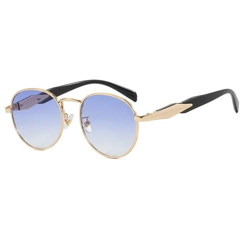 Vintage Round Metal Sunglasses - Piña Colada