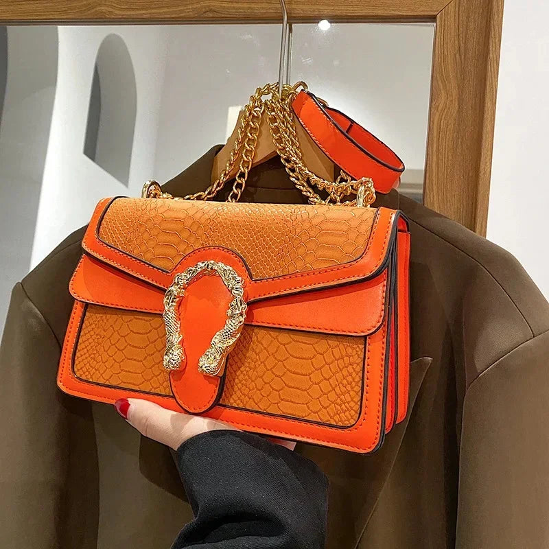 Gold Chain Crossbody Bag - Piña Colada