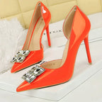 Elegant Pump Pearl Details Buckle Strap - Piña Colada