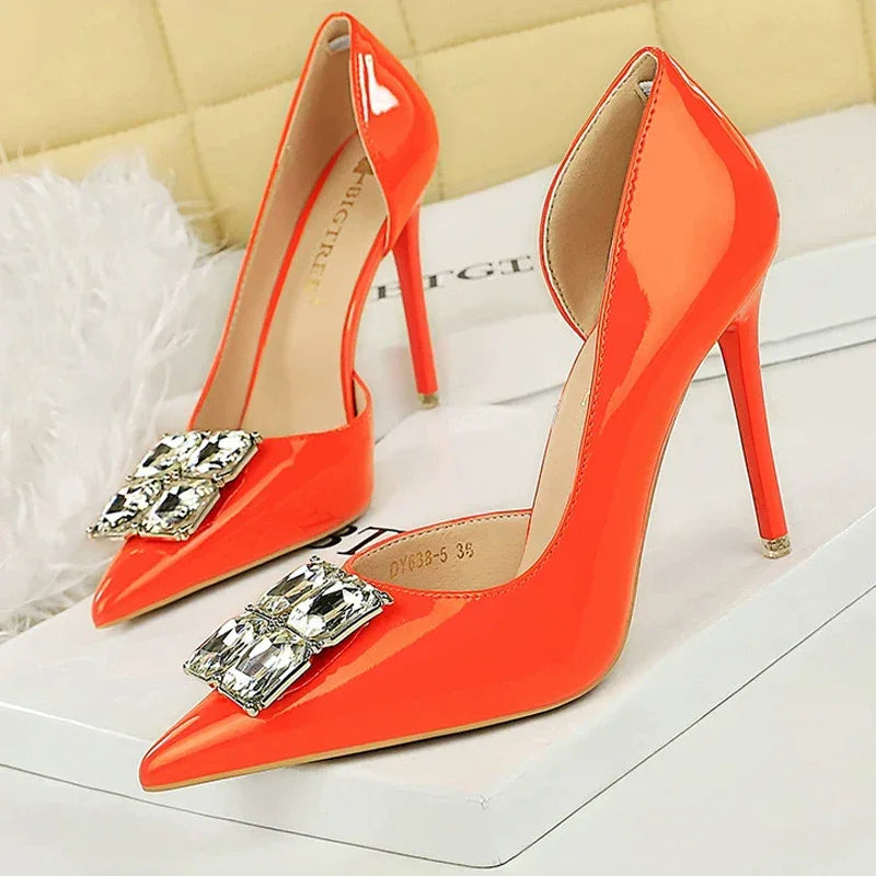 Elegant Pump Pearl Details Buckle Strap - Piña Colada