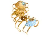 Conch Turtle Shell Wide Cuff Bracelet - Piña Colada