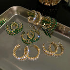 Hoop Earrings Zircon Crystal - Piña Colada