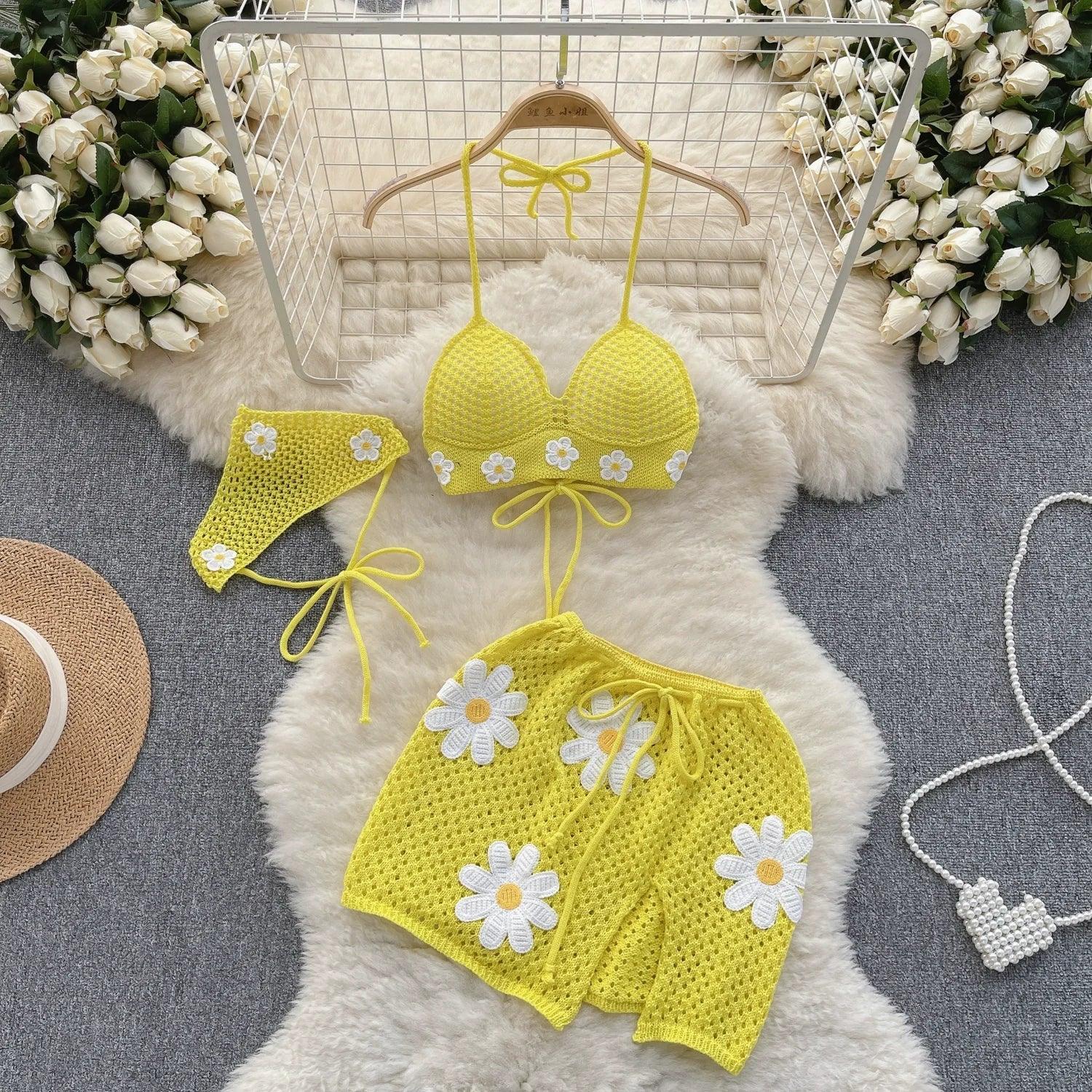 Halter Knit Two-Piece Set - Piña Colada