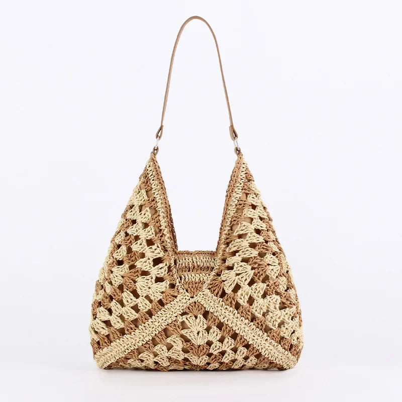 Woven Straw Tote - Piña Colada