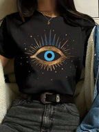 Eye Print Short Sleeve T-Shirt - Piña Colada