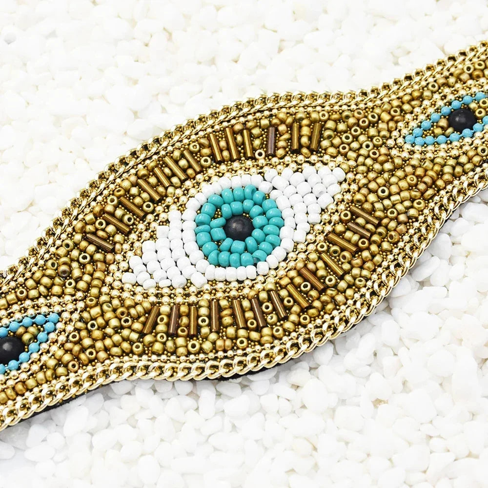 Vintage Handmade Beads Devil Eye - Piña Colada