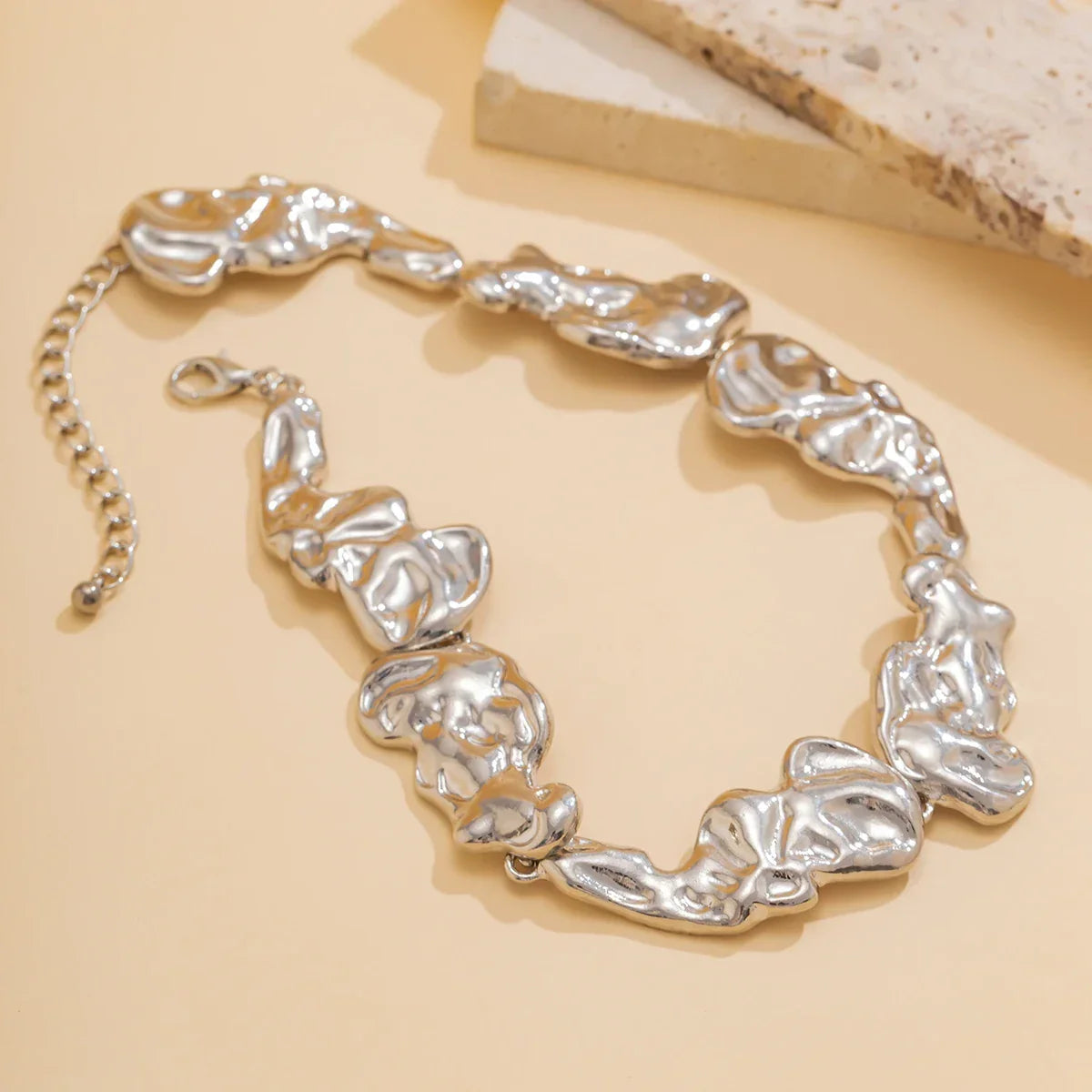 Irregular Metal Patchwork Choker - Piña Colada