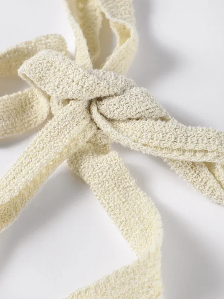 Crochet Halter Maxi Dress - Piña Colada