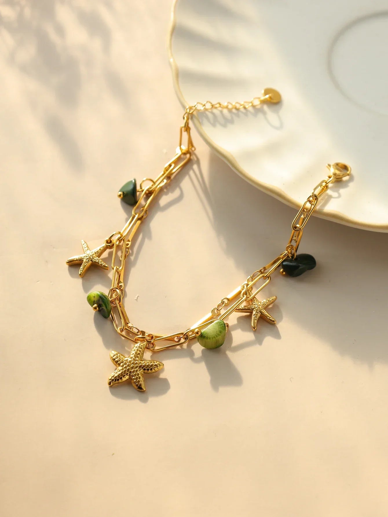 Double Layer Natural Stone Bracelet - Piña Colada