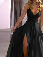 Elegant V-Neck Backless Maxi Dress - Piña Colada