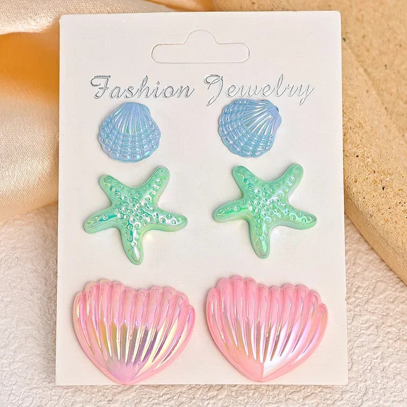 6PCS Stud Earrings - Piña Colada