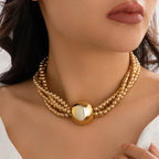 Multilayer Chain Clavicle Necklace - Piña Colada