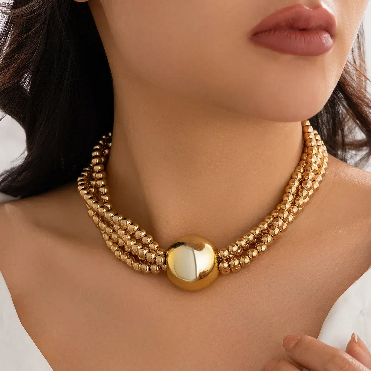 Multilayer Chain Clavicle Necklace - Piña Colada