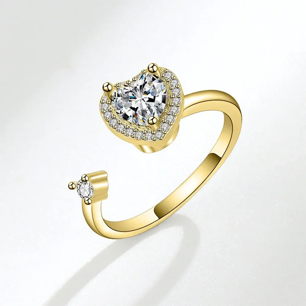 Spinner Ring Crystal Flower - Piña Colada