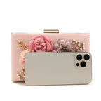 Floral Beaded Pearl Clutch - Piña Colada