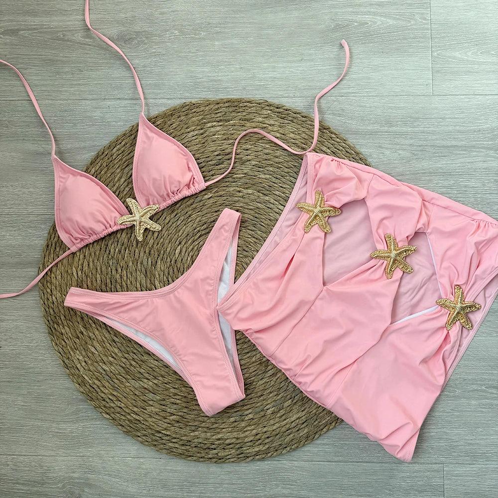 Bikini Set – 3-Piece Swimsuit Star - Piña Colada