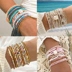 Bohemian Colorful Beaded Bracelets Set - Piña Colada