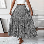 Floral Print Elastic Waist Loose - Piña Colada